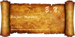 Bajer Nándor névjegykártya